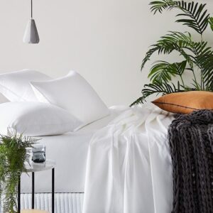 Bamboo White Cotton Sheets