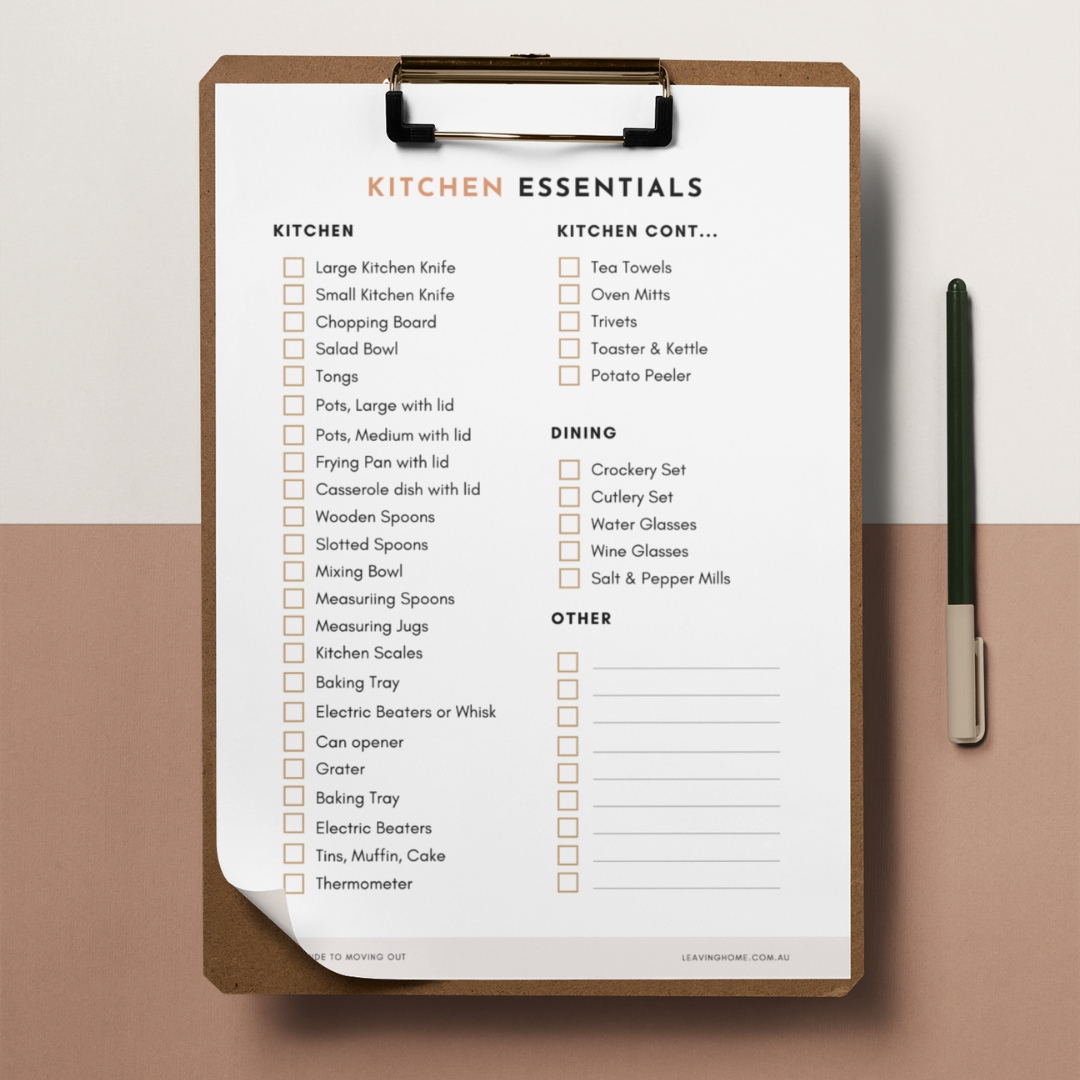 Kitchen Essentials Checklist 