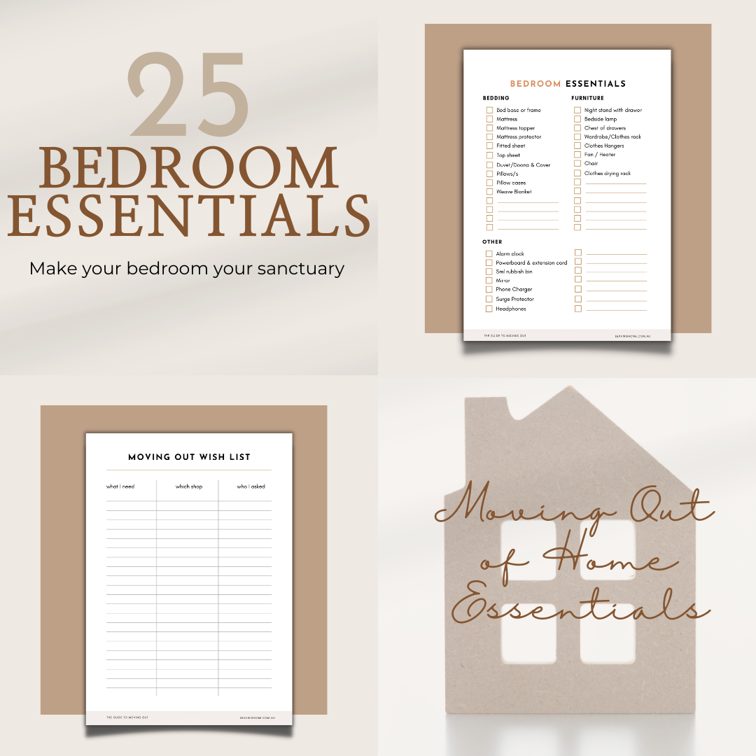 Bedroom Essentials Checklist – LEAVING HOME | MOVING OUT SHOP