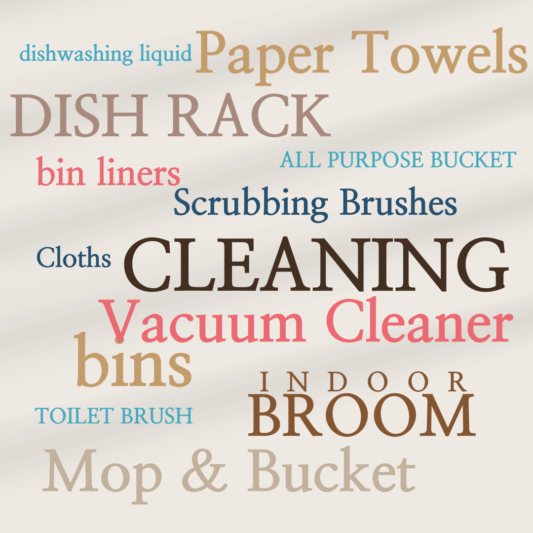 Cleaning Essentials Checklist – LEAVING HOME | MOVING OUT SHOP